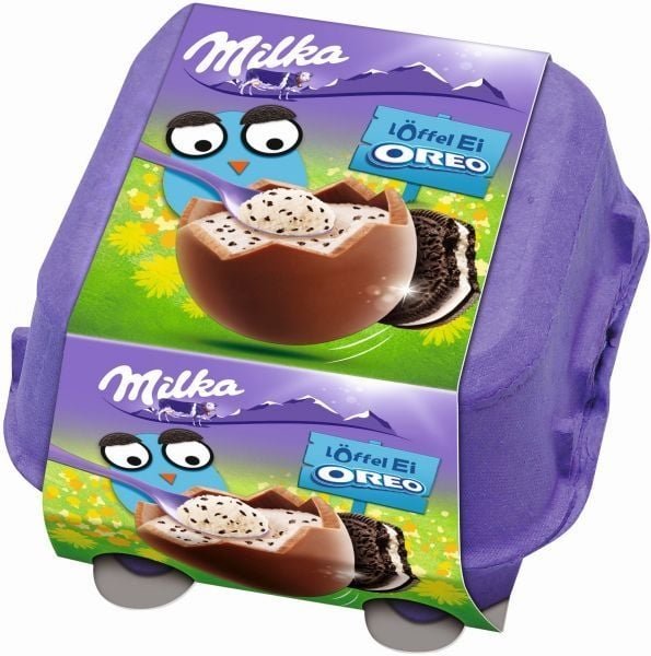Milka Easter Eggs Milk Cream & Oreo 128gr 20 τεμ (T4 Αυγά με Κουτάλι)
