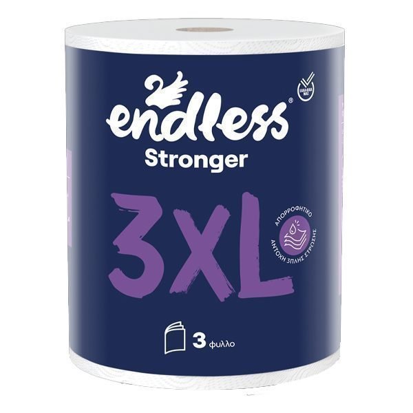 Endless Χαρτί Κουζίνας Stronger 3ply 600gr 12 τεμ