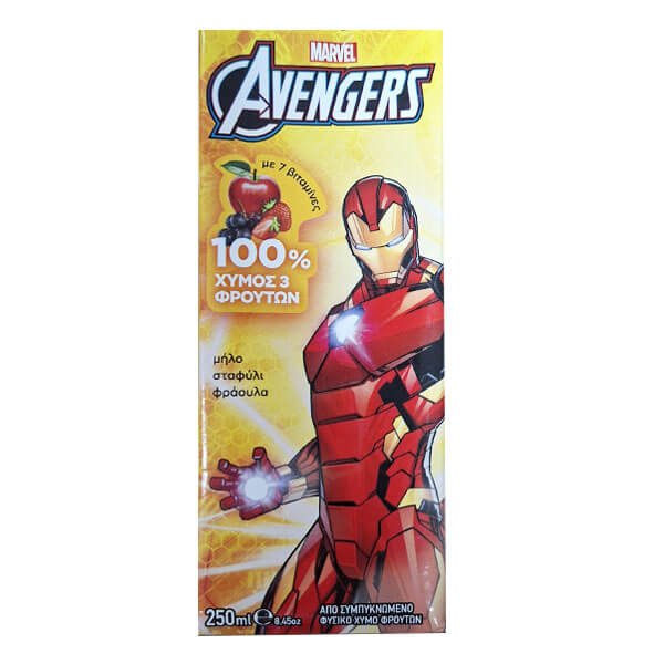 Avengers Μήλο Σταφυλή Φράουλα 250ml 27 τεμ