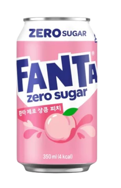 Fanta Peach Zero Sugar KOREA 350ml 12 τεμ
