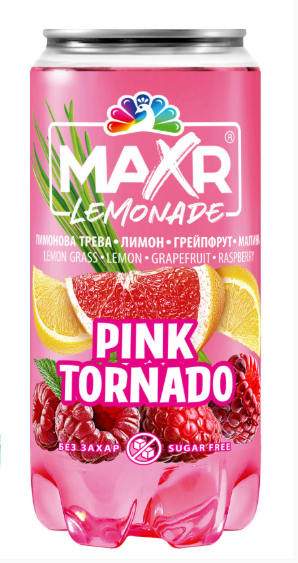 Maxr Lemonade Pink Tornado Lemon Grass Raspberry 330ml 24 τεμ