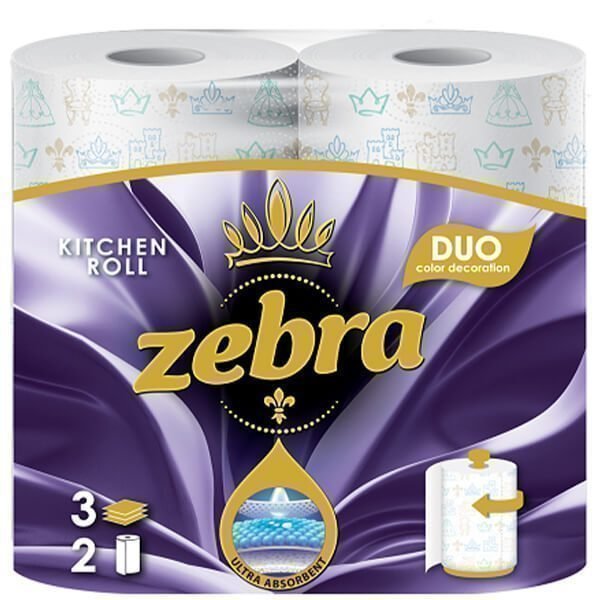 Zebra Χαρτί Κουζίνας Duo 3ply 170gr 2 τεμ