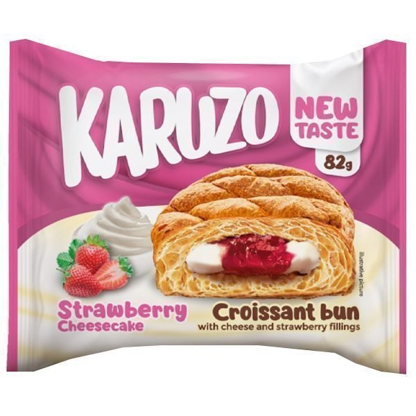 Karuzo Croissant Bun Strawberry Cheesecake 82gr 24 τεμ