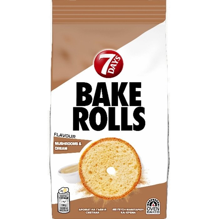Bake Rolls Mushrooms & Cream 80gr 15 τεμ