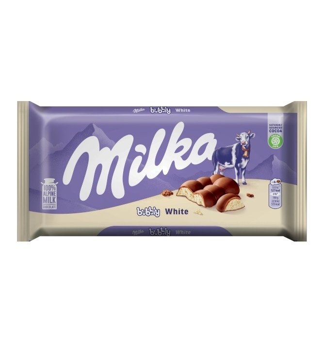 Milka Bubbly White 95gr 15 τεμ