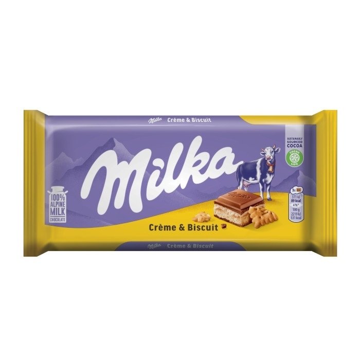 Milka Cream & Biscuit 100gr 18 τεμ