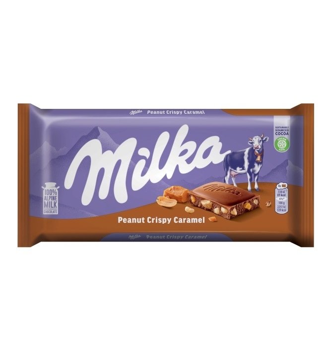 Milka Peanut Crispy Caramel 90gr 24 τεμ