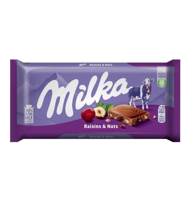 Milka Raisins & Hazelnuts 90gr 23 τεμ