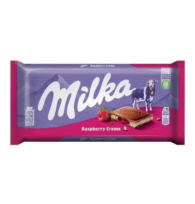 Milka Raspberry Creme 100gr 25 τεμ
