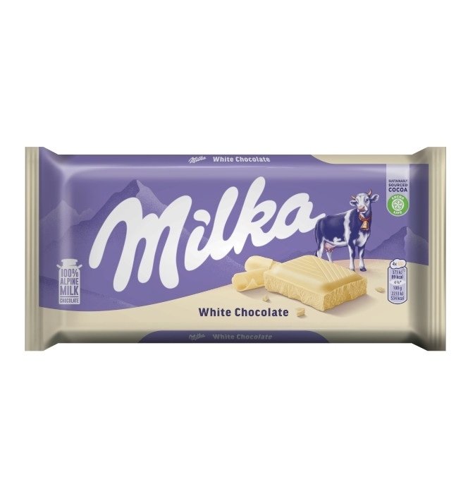 Milka White Chocolate 90gr 24 τεμ