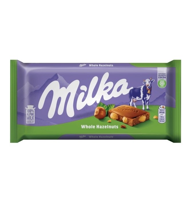 Milka Whole Hazelnuts 95gr 17 τεμ