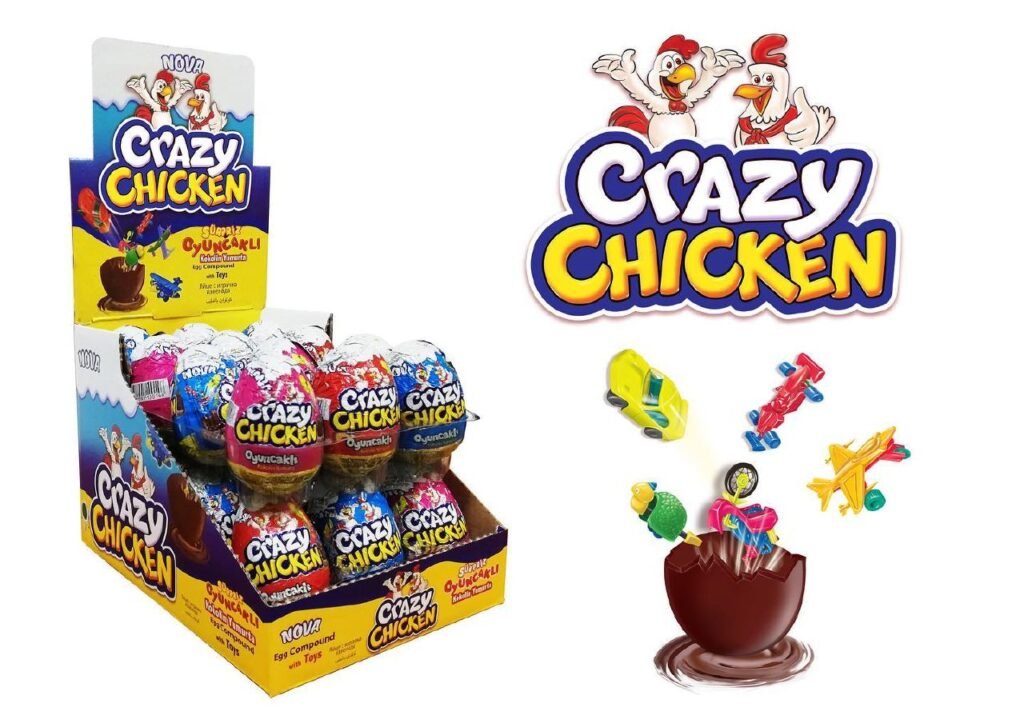 Nova Crazy Chicken Chocolate Egg with Surprise 25gr 24 τεμ