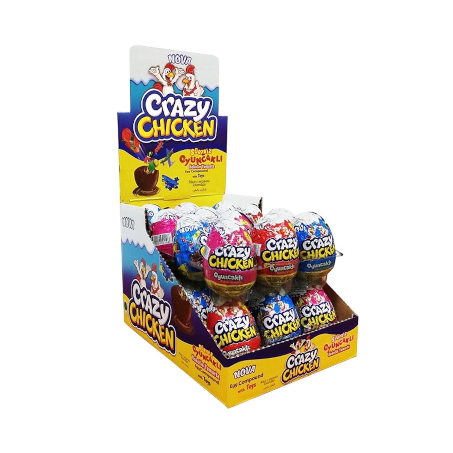 Nova Crazy Chicken Chocolate Egg with Surprise 25gr 24 τεμ - Image 2