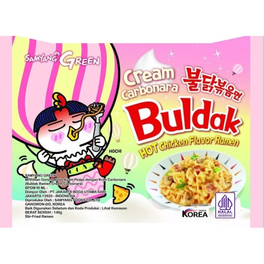 Buldak Noodles Ramen Hot Chicken Creamy Carbonara 130gr 5 τεμ