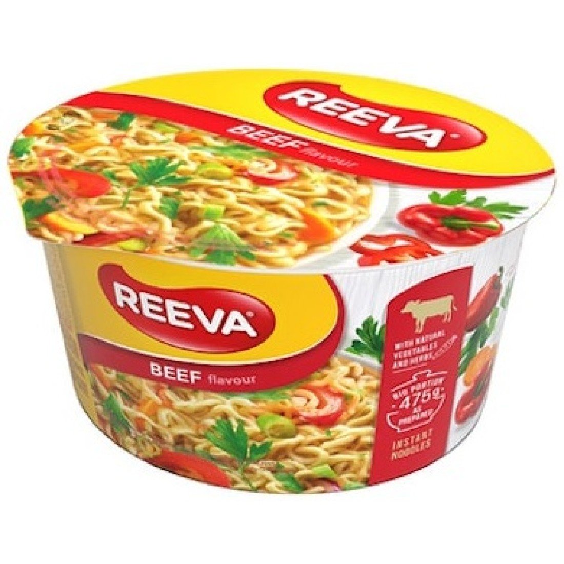 Reeva Noodles Cup Beef 75gr 24 τεμ