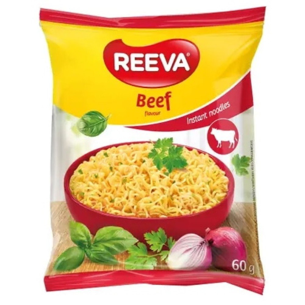 Reeva Noodles Beef 60gr 24 τεμ