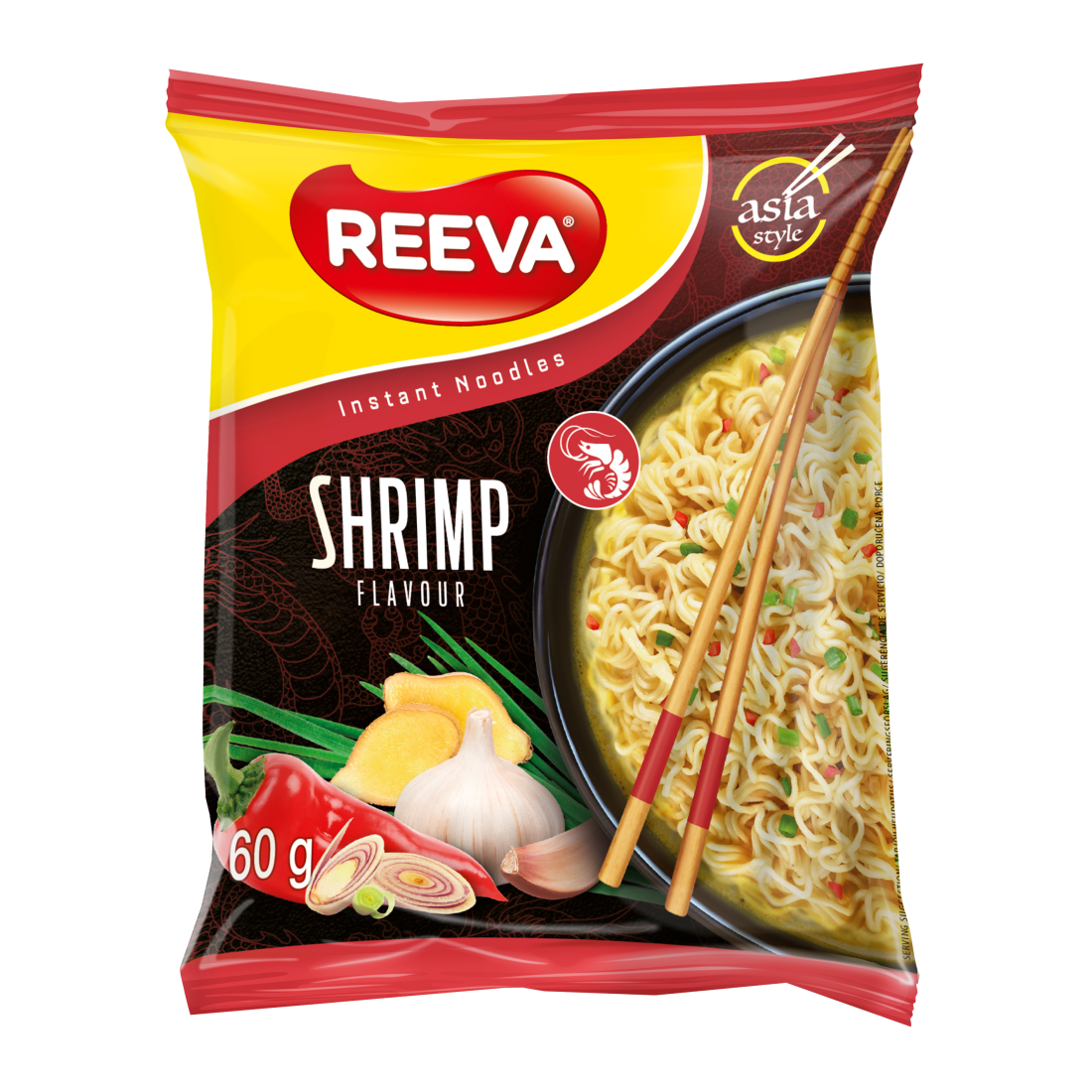 Reeva Noodles Shrimp 60gr 24 τεμ